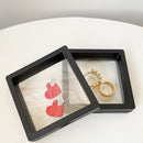 10pcs Floating Display Stands Clear Jewelry Necklace Box (Black 7x7x2cm) Newly