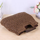 Retro Big Totes Women Woven Shoulder Handbags Top-handle Bags (Dark Brown)