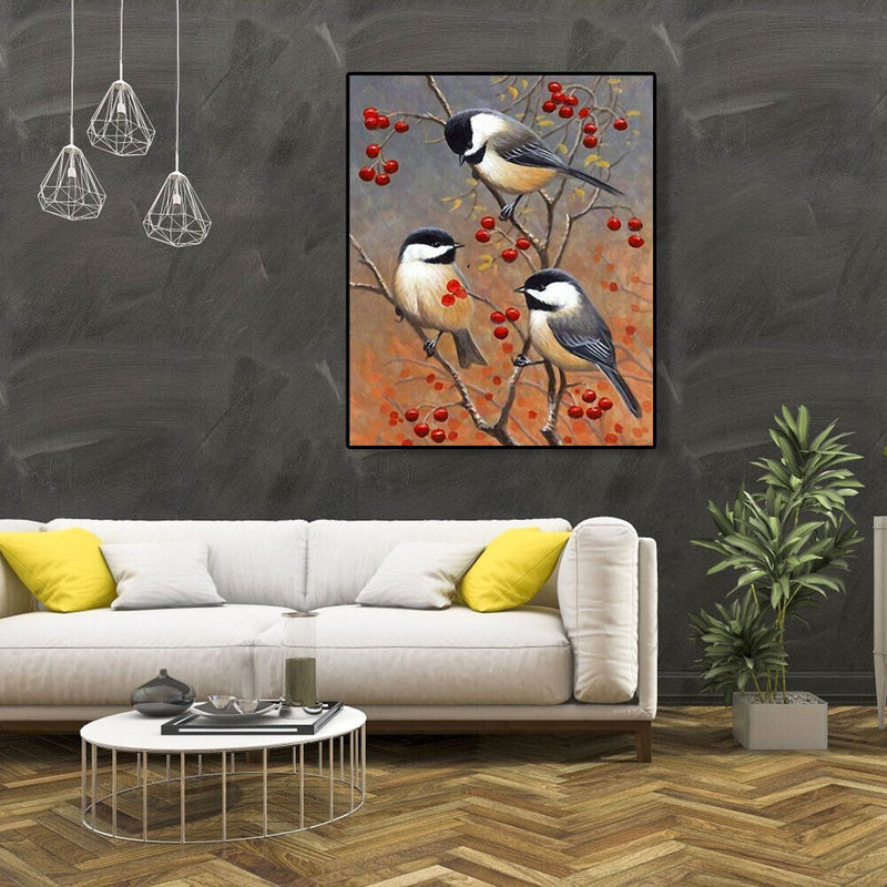 Painting By Numbers Kit DIY Birds on Branch Canvas Oil Art Picture Craft