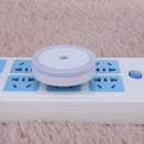 LED Light Sensor Control Night Light Round Bedroom Lamp (White)(US plug) Newly