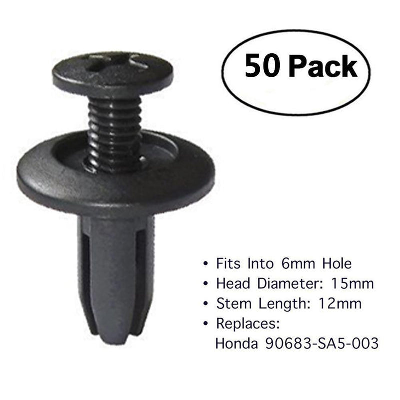 tuankay 50 6 mm Loch Auto Fender Kunststoff Push-Pin Nieten Retainer Clips für H