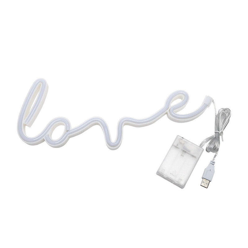 LOVE Sign LED Neon Light USB/Battery Powered Home Party Decor Lamp (Pink) Newly