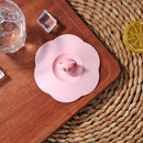 5pcs Silicone Cup Cover Heat-resistant Leak Proof Cartoon (Pink Pig Head)