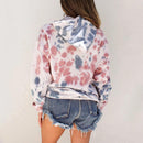 Spring Autumn Korean Version Loose Hoodies Women Casual Print Pocket Pullovers