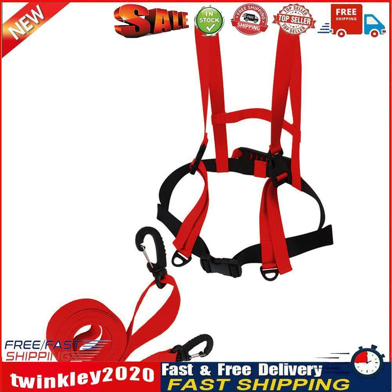 Kids Ski Training Belt Safety Traction Rope Skiing Anti-Fall Strap (Red) Newly