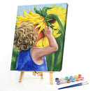 Sunflowers Girl Oil Painting By Numbers DIY Frameless Art Picture On Canvas