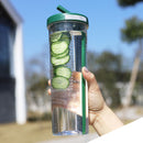 Plastic Water Bottle Straws Portable Tea Fruit Outdoor Travel Mug (Green) Newly