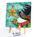Handpainted DIY Snowman and Stars Oil Paint by Numbers Pictures Craft Gift Kit