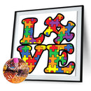 DIY Rhinestone Mosaic Love Letters Full Round Diamond Painting Kit Gift
