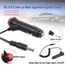 5.5x2.1mm to Cigarette Lighter Power Supply Adapter Cable with Switch Fuse Newly