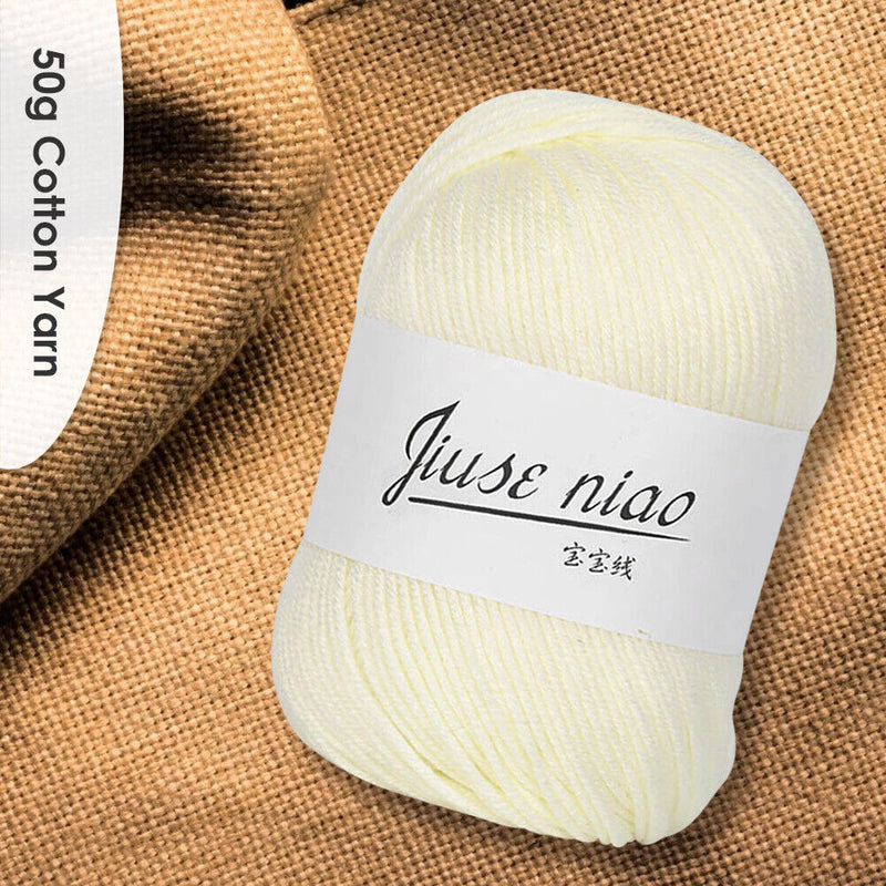50g Pure Cotton Thin Yarn Crochet Knitting Baby Threads Soft Material DIY Too