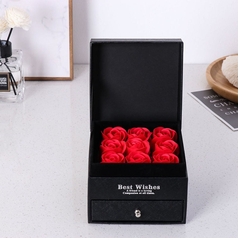 Xmas with Projection Necklace Handmade Eternal Preserved Rose Flower Gift Box