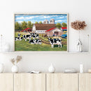 DIY Mosaic Rhinestone Drawing Village Cow Full Drill Diamond Painting Home Decor