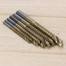 6Pcs HSS High Speed Steel Titanium Coated Drill Bit Set 3/4/5/6/6.5/8mm Newly