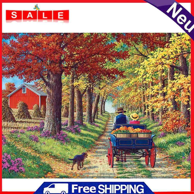 5D DIY Full Round Drill Diamond Paint Harvest Mosaic Rhinestone Drawing Picture