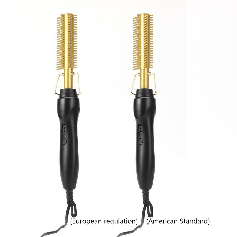 Hair Straightener Curler Wet Dry Hot Comb Straightening Styling Tools (EU)