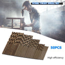 50pcs Cobalt Drill Bits for Metal Wood Working M35 Steel Twist Drill Bit