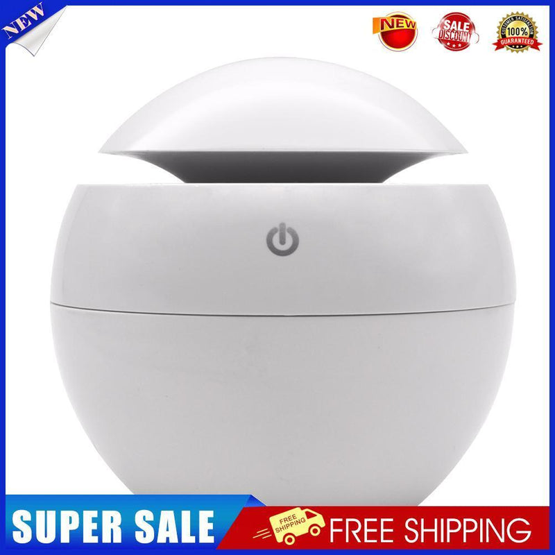 LED USB Induction Wood Grain Humidifier Ultrasonic Air Diffuser(White)