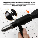 2.4-4.8mm Electric Rivet Gun Adapter Insert Cordless Rivet Nut Tools Kit Newly