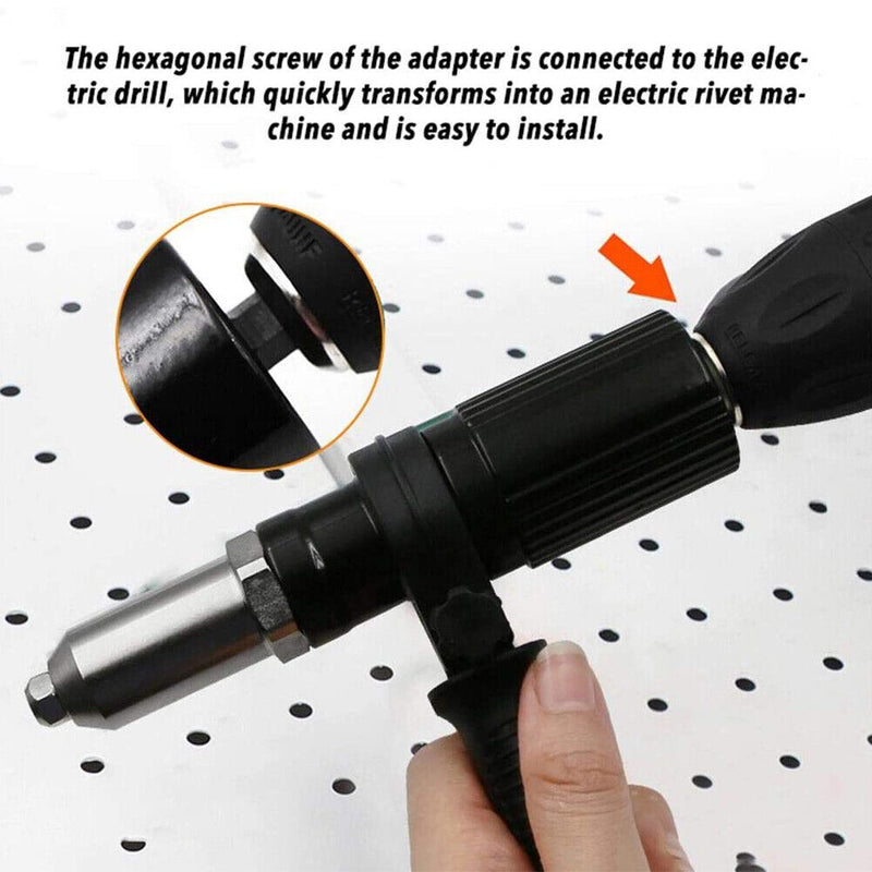 2.4-4.8mm Electric Rivet Gun Adapter Insert Cordless Rivet Nut Tools Kit Newly