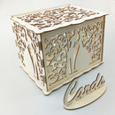 Wooden DIY Hollowed Wedding Cards Storage Box Invitation Letter Holder Contai