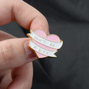 Bag Backpack Decor Pink Heart Ribbon Brooches Enamel Pin Denim Jackets Badge