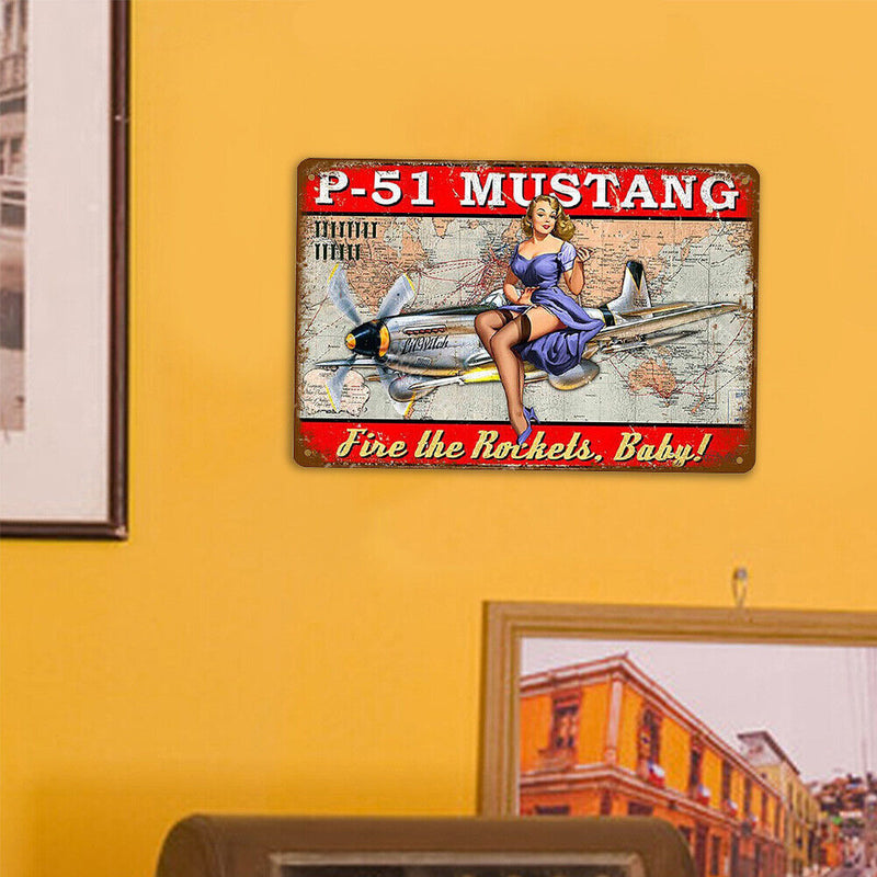 Advertising Characters Retro Plaque Metal Tin Painting Wall Art Poster (B) Newly