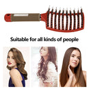 Multifunction Curved Shape Comb Hairdressing Massage Comb Brush (Red) Newly