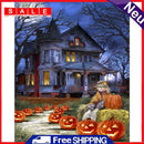 Landscape Digital Painting Hand Painted Canvas Halloween Night View Art Decor