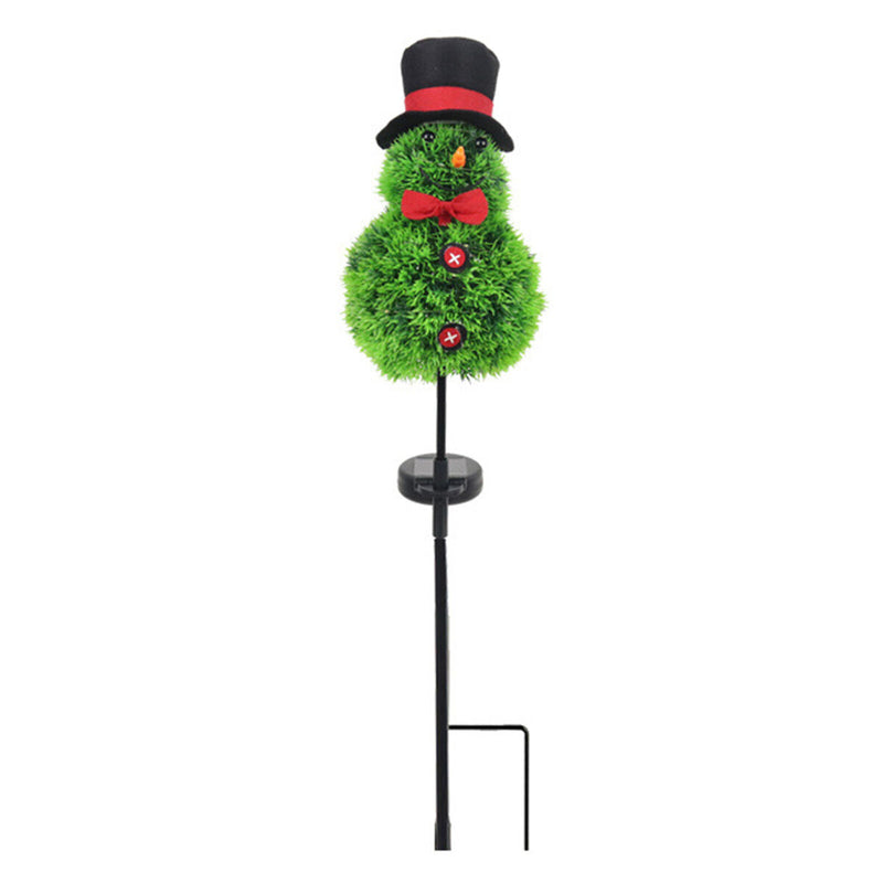 Solar Powered Stake Lights Snowman Shaped Waterproof LED Christmas Decorations
