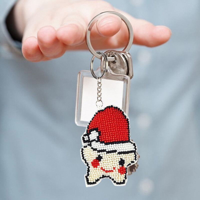 DIY Handmade Full Beads Embroidery Five-Pointed Star Cross Stitch Keychain Craft