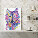 5D DIY Special Shaped Diamond Painting Wolf Head Cross Stitch Kits Bedroom Decor