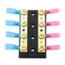 4 Gang Dual Bus Bar 60A 32V Positive Negative Buss Bar with Ring Terminals Newly