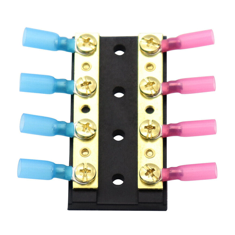 4 Gang Dual Bus Bar 60A 32V Positive Negative Buss Bar with Ring Terminals Newly