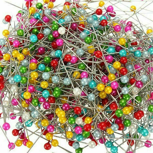 100X Round Head Dressmaking Sewing Straight Pins Mixed Color. Y0J3 Q8P6