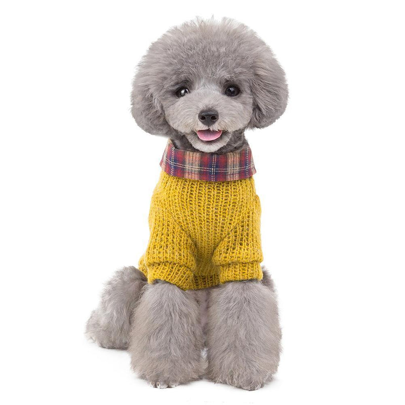 Autumn Winter Lovely Lapel Sweater Small Dogs Cats Soft Cotton Warm Clothes
