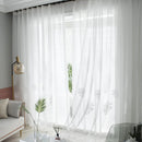 Palm Leaf Windows Tulle Curtains Living Room Bedroom Screen Drapes (White) Newly
