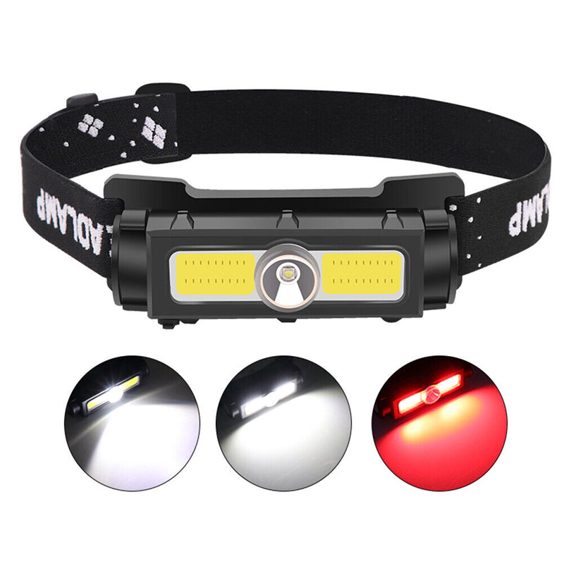 Waterproof XPG COB LED Headlamp MTB Road Cycling Front Headlight Battery Powe