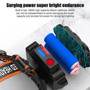 8LED Portable USB Rechargeable Headlight 2400mAh Power Display Head-Wear Torch