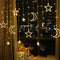 LED Star Moon Curtain Lamp Fairy String Light Festival Home Decor (White) Newly