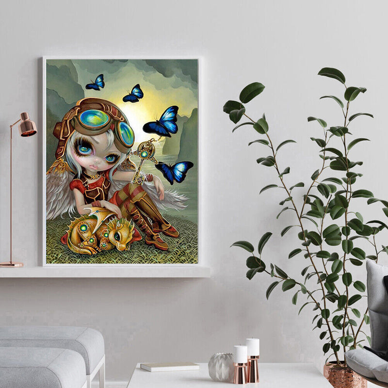 Oil Paint By Numbers Big Eyes Elf Coloring Picture Digital Drawing