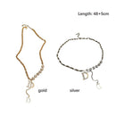 Exquisite Flash Adjustable Necklace D Letter Metallic Wind Fashion Jewelry