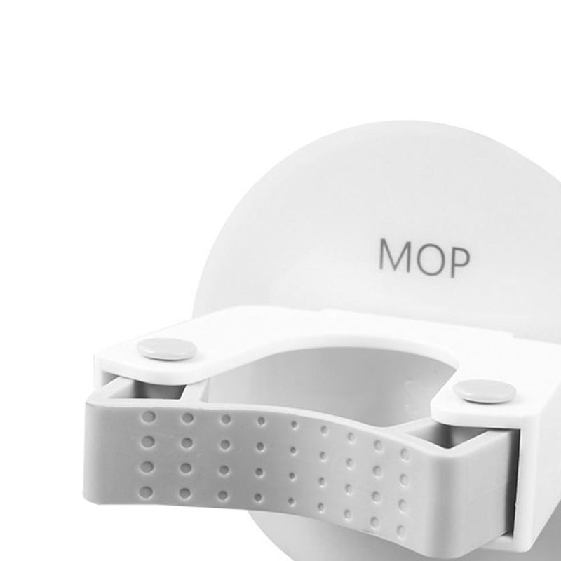 5pcs Adhesive Mop Holder Wall Mounted Anti-Slip White