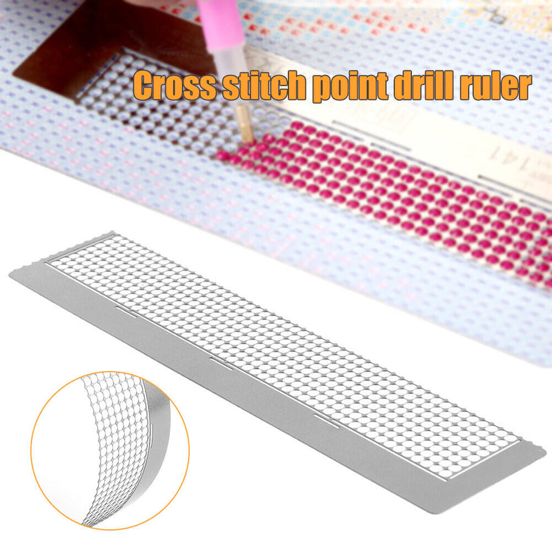 408 Holes DIY Diamond Painting Tools Round Drill Ruler Cross Stitch (140) Newly