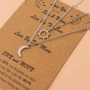 Women Men Couple Pendant Family Jewelry Clavicle Necklace Moon Sun Necklace
