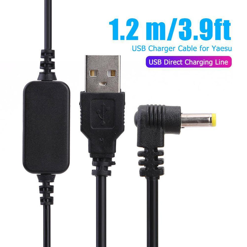 1.2m USB Battery Charging Extension Power Cord Cable for Yaesu VX-6R VX7R FT60R