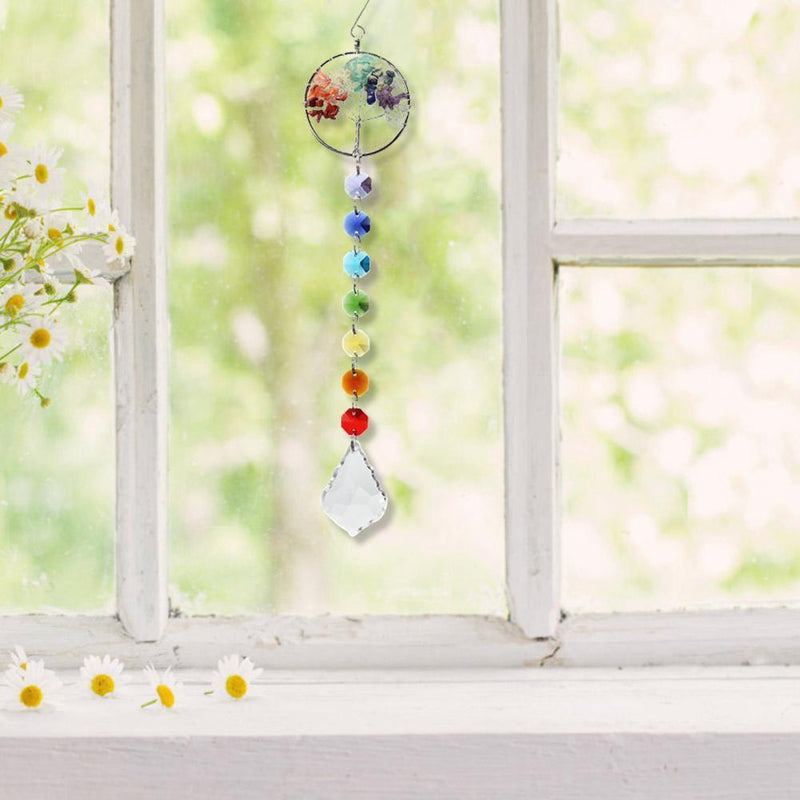 DIY Crystal Beads Rainbow Pendant Handcraft  for Home Decor (A)