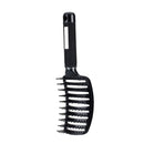 Portable Curved Ribs Scalp Massage Comb Fluffy Styling Brush (A Black) Newly
