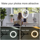 10"" LED Selfie Ring Light Photography Video Light with Tripod Phone Holder