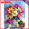 12x16 Inch Oil Painting By Numbers Colorful Flower Cluster DIY Drawing No Frame